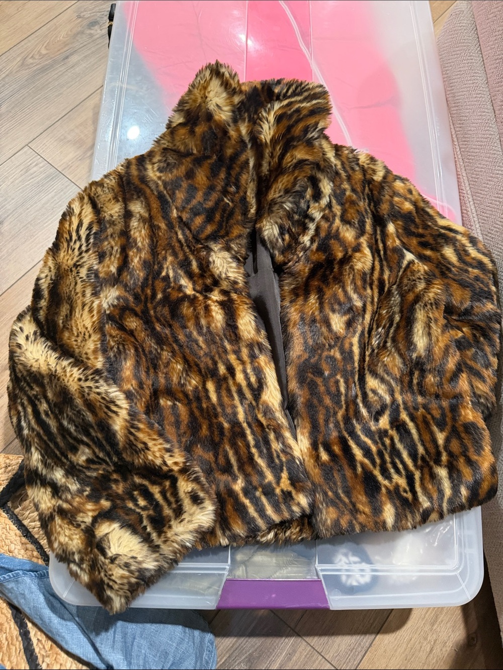 Ralph Lauren Girls Faux Fur Leopard-Print Coat - Brown & Black